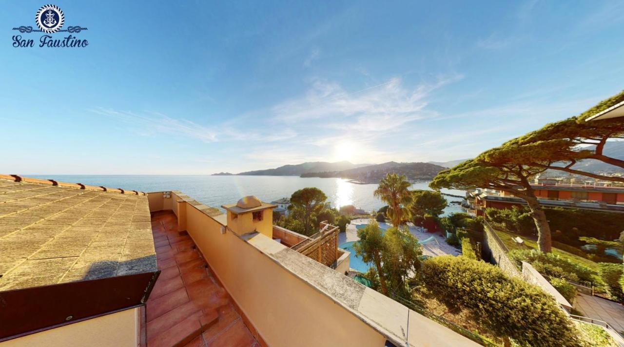 Welcome Riviera - Attico San Faustino 165 Mq Piu 110 Mq Di Terrazza- In Villa 700 ,Vista Mare Strepitosa-100 M Dalla Spiaggia-Parking Esclusivo Rapallo Zewnętrze zdjęcie