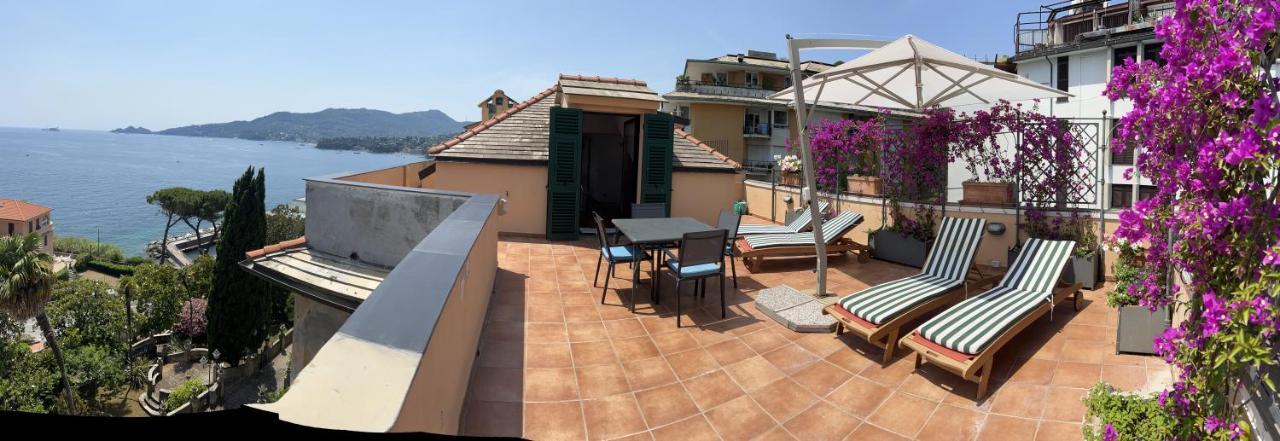 Welcome Riviera - Attico San Faustino 165 Mq Piu 110 Mq Di Terrazza- In Villa 700 ,Vista Mare Strepitosa-100 M Dalla Spiaggia-Parking Esclusivo Rapallo Zewnętrze zdjęcie
