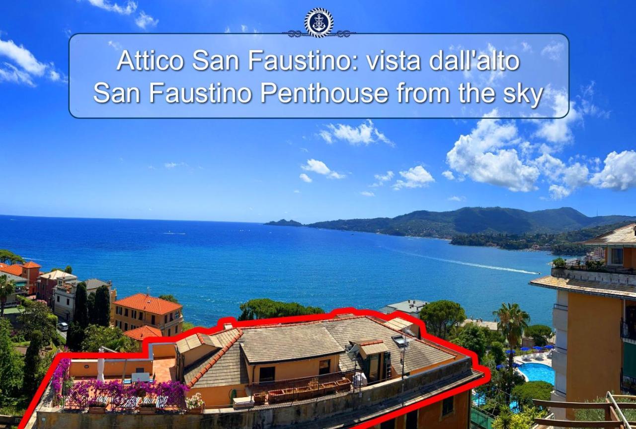 Welcome Riviera - Attico San Faustino 165 Mq Piu 110 Mq Di Terrazza- In Villa 700 ,Vista Mare Strepitosa-100 M Dalla Spiaggia-Parking Esclusivo Rapallo Zewnętrze zdjęcie